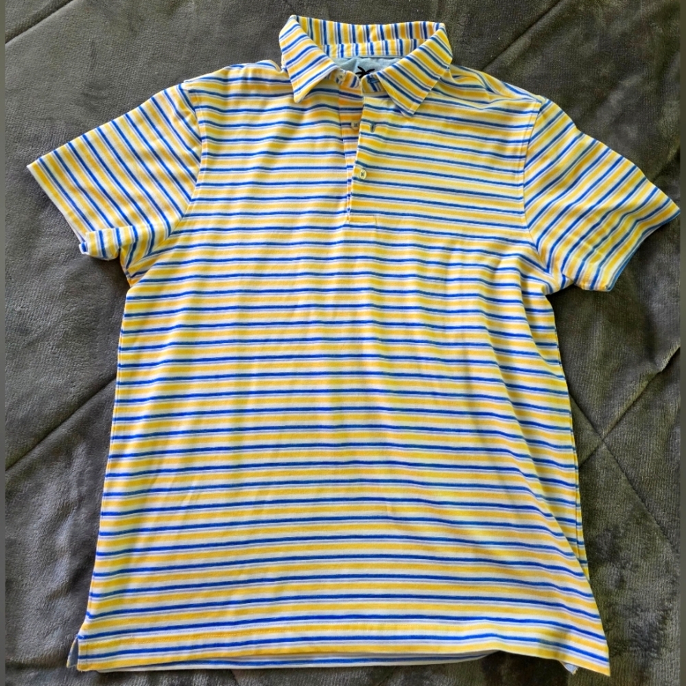 Striped Yellow and Blue Polo Shirt